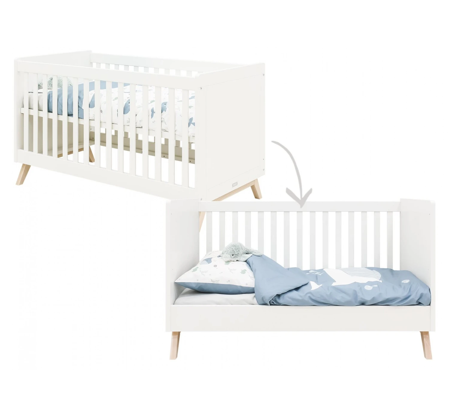 Bedbank Fenna 70x140 - Wit 1 Bedbank Fenna 70x140 - Wit