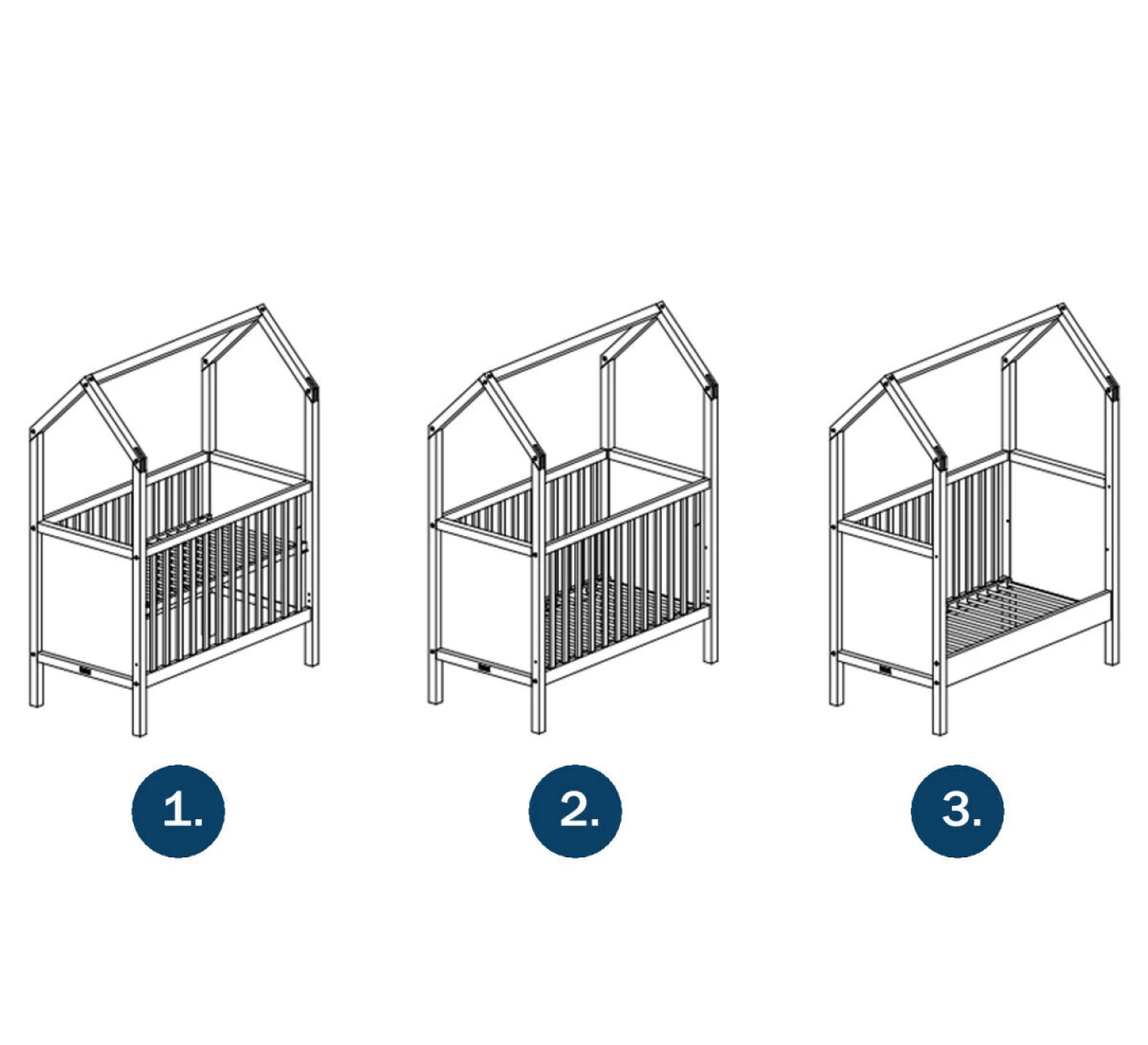 My First House Bedbank 70x140 - Wit 4 My First House Bedbank 70x140 - Wit - Afbeelding 4